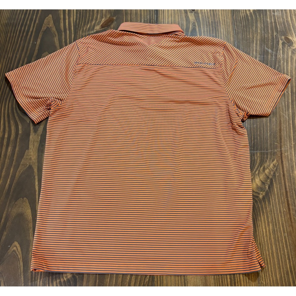 UNDER ARMOUR Polo Shirt Mens 2XL Orange Blue Striped Short Sleeve‎ Golf - Picture 3 of 8
